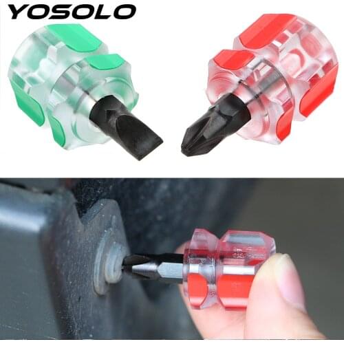 YOSOLO Phillips Screwdriver Slotted Screwdriver Short Small Split Car Fender Repair Tools Mini Repair Hand Tools