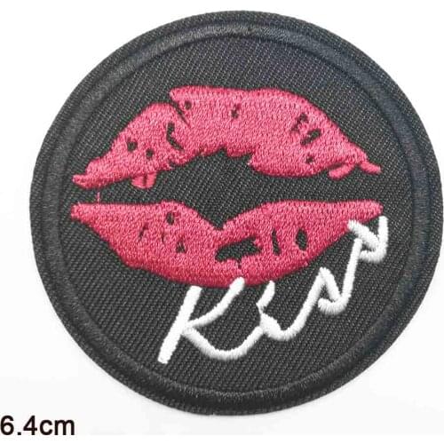 Kiss Letters Words Romantic Iron on Embroidered Cloth Clothes Patch For Clothing Girls Boys Wholesale