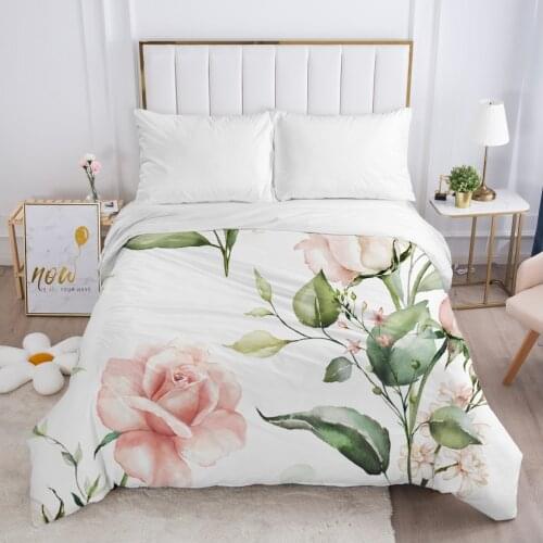 Duvet cover Quilt/Blanket/Comfortable Case Luxury Bedding 140x200 150x200 240x220 240x260 for Home 3D Print Flowers pink