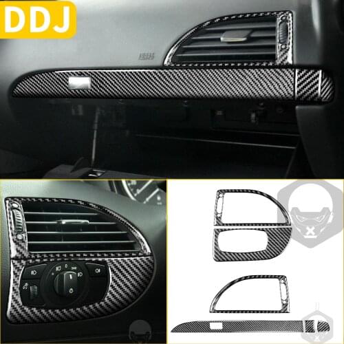 Car Dashboard Trim Carbon Fiber Stickers For BMW 6 Series M6 E63 E64 2004-2010 Vents Light Switch Glove Box Door Cover Interior