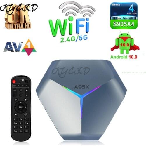 A95X F4 Smart TV Box Amlogic S905X4 Quad-core Android 10 4GB RAM 32GB 64GB 128GB ROM 2.4G/5G Wifi 1080P Media Player Set Top Box
