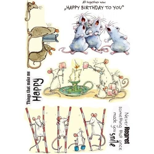 A MouseTransparent Silicone Clear Rubber Stamp Sheet Cling Scrapbooking DIY Cute Pattern Photo Album Paper Card Decor