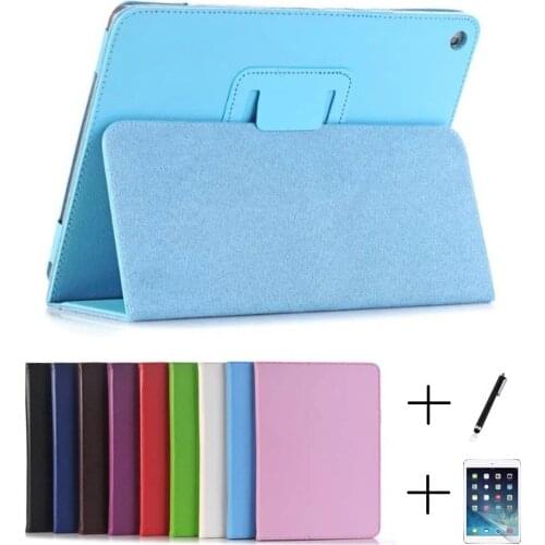 QUWIND 2 Section Foldable Litchi Pattern Protective Cover Case for iPad Air 1 Air 2 New iPad 2017 2018 9.7inch