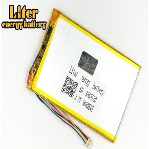 Plug 1.0-5P 3565120 3.7V 3800mah Wholesale ultra thin lipo batteries rechargeable lithium ion polymer Tablet PC Battery