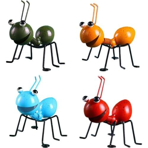 Crafts Ant Figurine Home Decorations Sculpture Garden Art Metal Black Iron Wall Hanging Ornaments