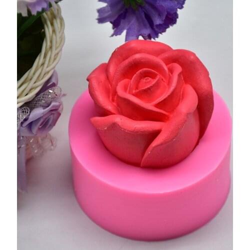 Rose Flower Shape Silicone Mold 3D Soap Candle Cake Decorating Chocolate Gumpaste Clay Mould Tool for Baking Kitchen Accessories