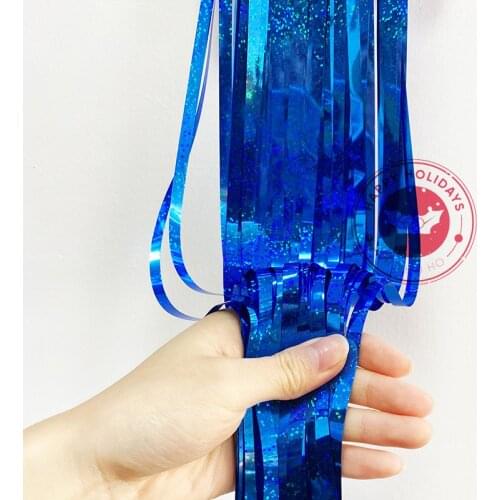 Blue Red 1m×2m Laser Rain Curtain Birthday Party Wedding Stage Background Wall Decoration Colorful Aluminum Foil Tassel Supplies