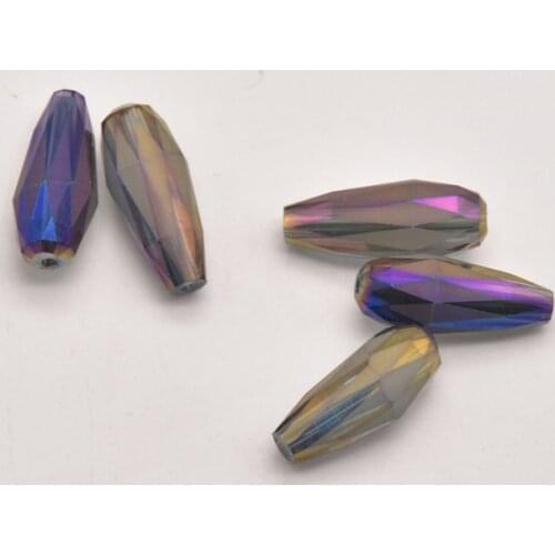 20Pcs/Lot 19mm*8mm Glass Colorful Purple Cut Surface Drop Shape Beads Natural Loose Beads Jewelry Making Supplies JA0457