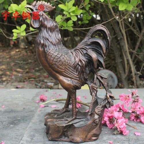 Yu Zhuo bronze copper copper ornaments Zhaocai Chicken Rooster rooster Home Furnishing decoration No. 3 optionalroom Art Statue