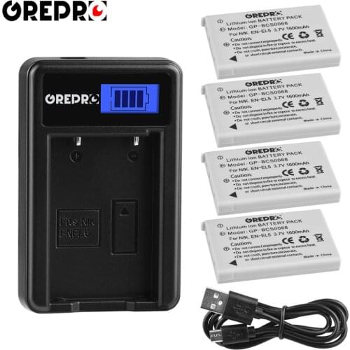 4Pcs EN-EL5 ENEL5 Battery + EN EL5 Batttery Charger for Nikon Coolpix 3700 4200 P80 P90 P100 P500 P510 P520 P530 P5000 P5100