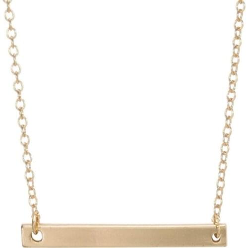 Shuangshuo Boho Geometric Flat Bar Pendant Necklace Long Chain Statement Colar Choker Necklace for Women Fashion Jewelry N010