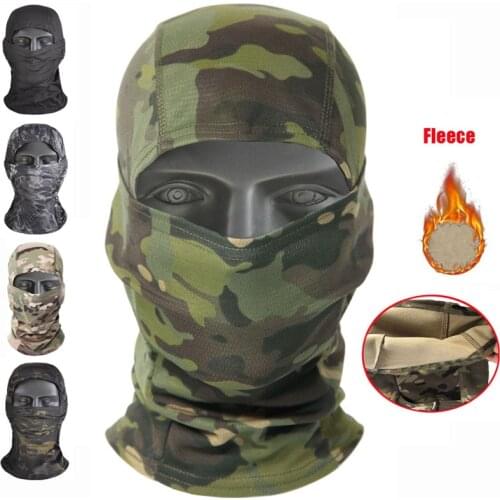 Winter Tactical Balaclava Camouflage Thermal Neck Warmer Fleece Full Face Mask Cycling Hunting Military Paintball Airsoft Scarf