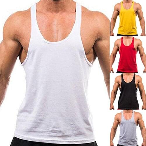 1PCS Tops Men Cotton Pure Colour Vest Male Breathable Sleeveless Tops Slim Casual Undershirt Mens Gift Plus Size M- XXL