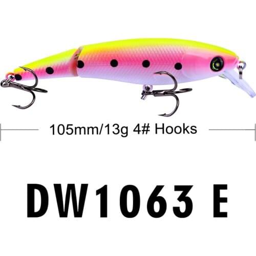 10.5cm 13g Minnow Fishing Lures 2 jointed Segments Plastic Hard Baits Pike Jerkbait Pesca Carp Fishing Bait 6Pcs