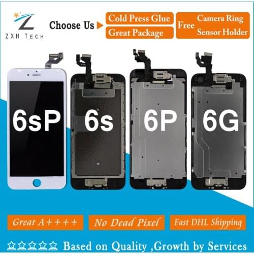 10PCS/LOT A++++ Quality Display For iPhone 6G LCD 6 plus 6s 6s plus LCD Full Assembly with Small Parts Front Camera+Sensor Flex