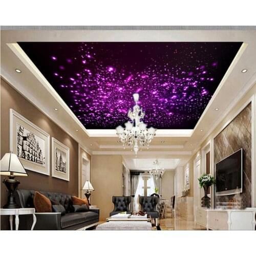 3d customized wallpaper Home Decoration Purple glare zenith ceiling design 3d ceiling murals wallpaper