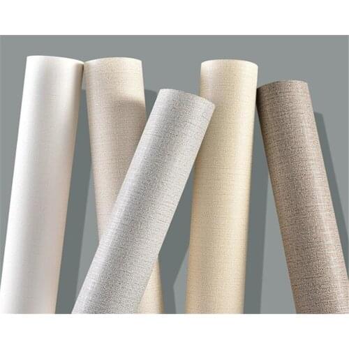 Beibehang New pure color color living room bedroom hotel 3d wallpaper decoration imitation linen solid color 3d wallpaper roll