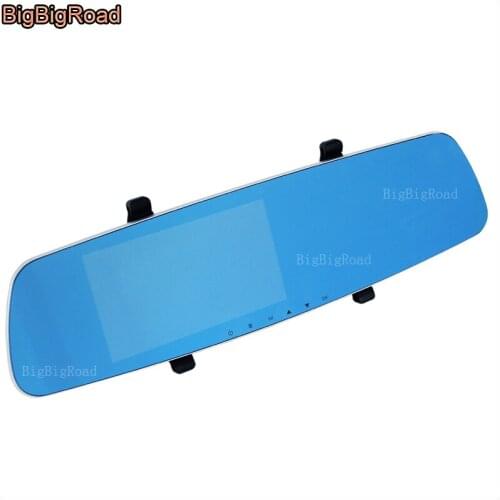 BigBigRoad Car DVR for ford expedition / tourneo Car Dual Camera Blue Screen Rearview Mirror Video Recorder parking dvr