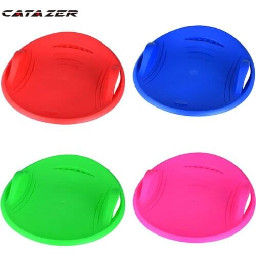 Catazer 57CM Diameter Children Snow Board Grass Skiing Snowboard Skiing Sleigh Ski Pad Winter Sports Thicken Plastic Snow Board