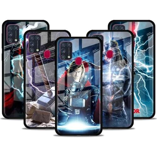 Thor marvel hero for Samsung Galaxy S21 Ultra A71 A51 4G 5G A91 A81 A41 A31 A21 A11 A01 Tempered Glass Phone Case