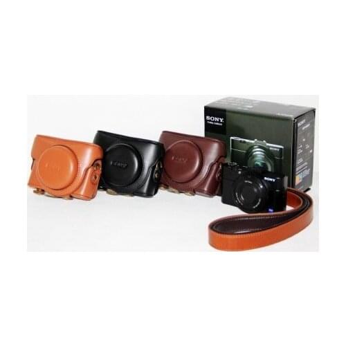 PU Leather Camera Case Bag Cover Protector Protective Shoulder Strap for sony RX100 RX100 II III RX100 IV V RX100 VI camera Bag
