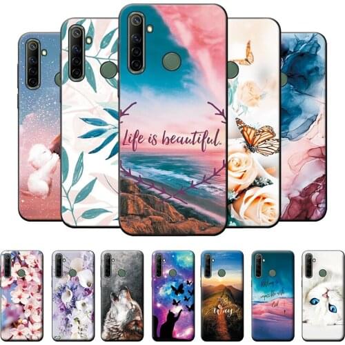 For Oppo Realme 6i Case Realme6i Fashion Flower Protective Case Coque For Oppo Realme 6i Soft TPU Silicone Back Cover Bumper 6.5