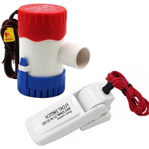 DC 12v/24v Bilge Pump 350~1100GPH Electric Water Pump for Boats Seaplane Motor Homes Houseboat Accessories Marin Water Pump