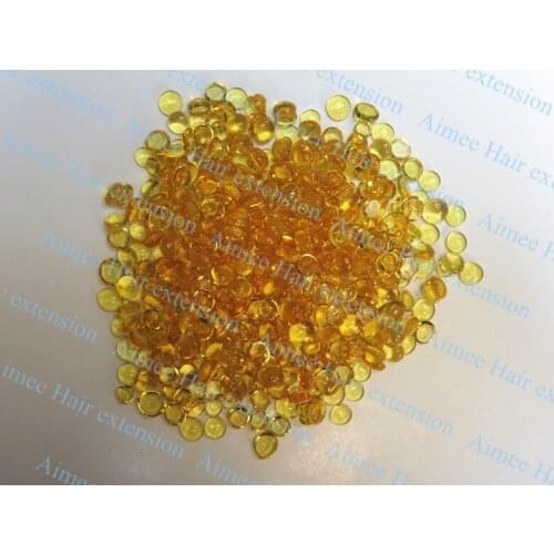 Free shipping 1kg Keratin Glue Granules Beads Grains Hair Extensions transparent yellow color for I tip/ U-tip hair