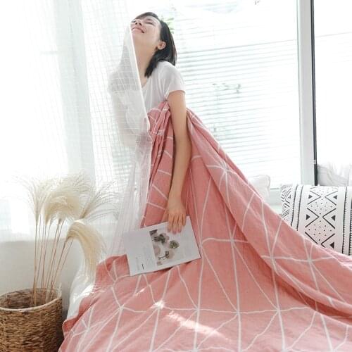 Cotton Muslin Blanket for Bed Sofa Travel Breathable Bedding Coverlet Large Soft Throw Blankets Summer Bedsheet