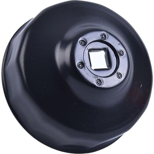 1pc New Black Steel 76mm 14 Flutes Car Oil Filter Cap Type Wrench Remover Tool Durable with 3/8" Drive Socket for BMW AUDI