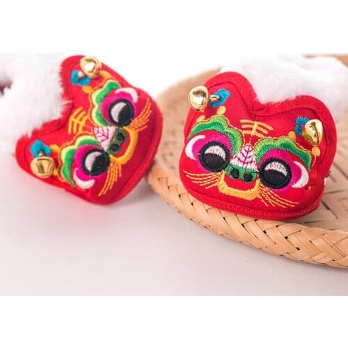 Chinese Style New Baby Tiger Shoe Cotton Shoes Baby Full Moon Full Year Soft Sole Cotton Shoes Warm Soft High Quality