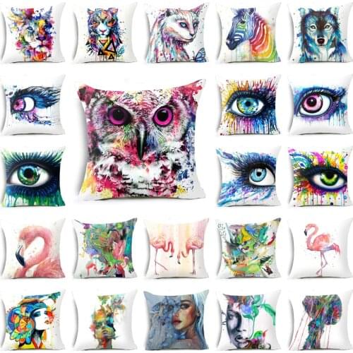 Short Plush Nordic Pillow Cushion Living Room Sofa Cushion Bedside Cushion Simple Eyes Big Pillowcase without Core decoration