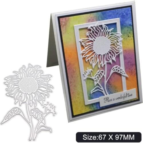 Beautiful Sunflower Bottle Metal Cutting Dies Stencil Scrapbooking DIY Album Stamp Paper Greeting Card Decorations