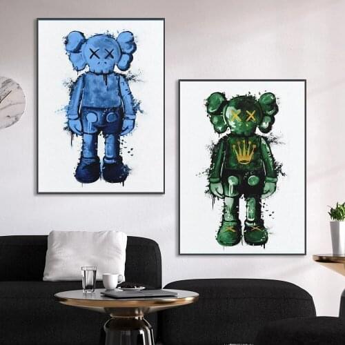 Trendy Light Luxury Teddy Bear Watercolor Canvas Painting Home Furnishings Poster Wall Art Pictures For Kids Room Bedroom Decor
