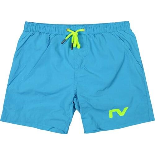 Mens Sky Blue Board Shorts Solid Surfing Swimwear Polyester Swim Short Swimsuit S-XL Beach Pants Man Surf Shorts Triangle Liner