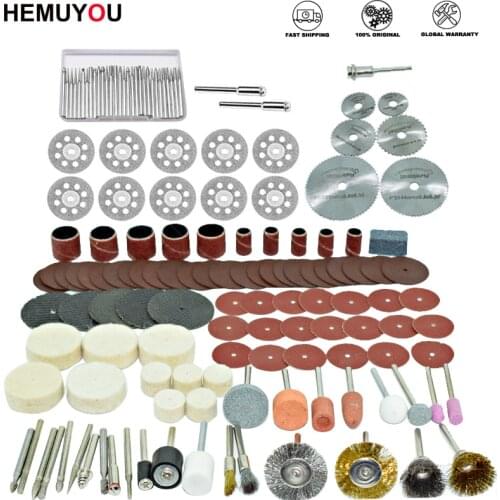 161pcs Mini Drill Bit Set Abrasive Tools Grinding Sanding Polishing Cutting Tool Kit for Dremel Accessories Set