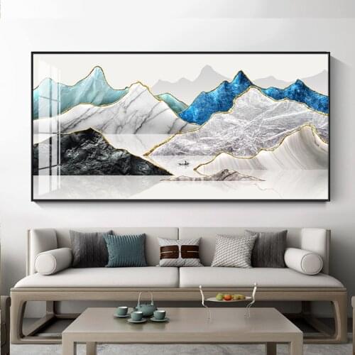 Chinese style Landscape mountain Old fisherman Modern Abstract Nordic style porch Living Room Decorative Canvas Wall Art Posters