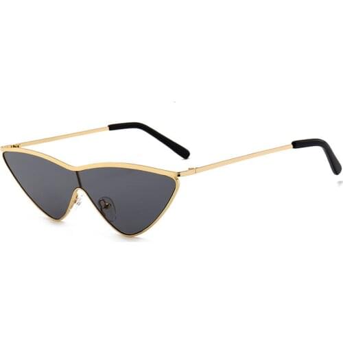 New Gradient Sunglasses One-piece Cat Eye Eyeglasses Fashion Triangle Alloy Glasses Women