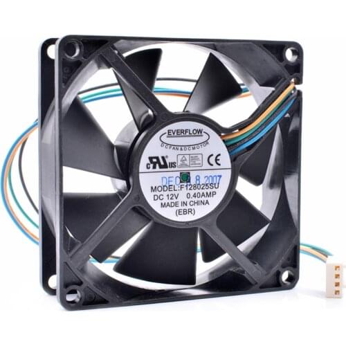 Brand new original F128025SU 8cm 8025 80mm fan 12V 0.40A 4 lines pwm chassis CPU large air volume cooling fan