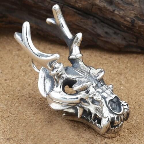 Wholesale S925 Sterling Silver Jewelry Fashion Retro Thai Silver Male Domineering Sweater Pendant Pendant Trend