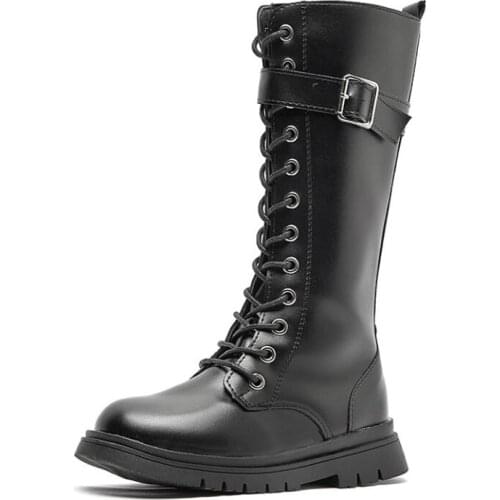 Autumn Winter Children Martin Boots leather Knee Length Long Motorcycle boots Boys Girls Sport Shoes Kids Snow boots Sneakers