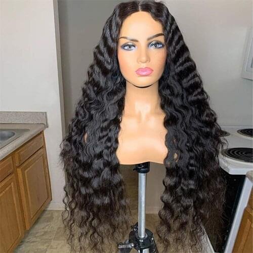 Deep Wave Lace Front Wig Synthetic Heat Resistabt Fiber Hair 13x4 Lace Wig with Baby Hair Synthetic Wig