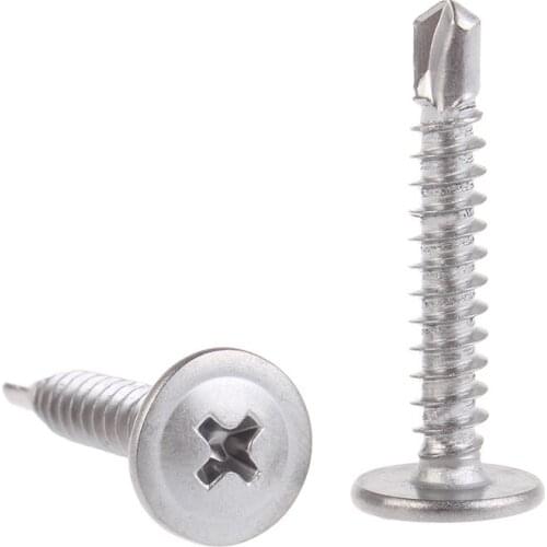 Phillipps Cross Recessed Truss Head Drilling Bolt Round Head Pad Washer Self Tapping Tail Screws Stainless Steel M4.2 M4.8