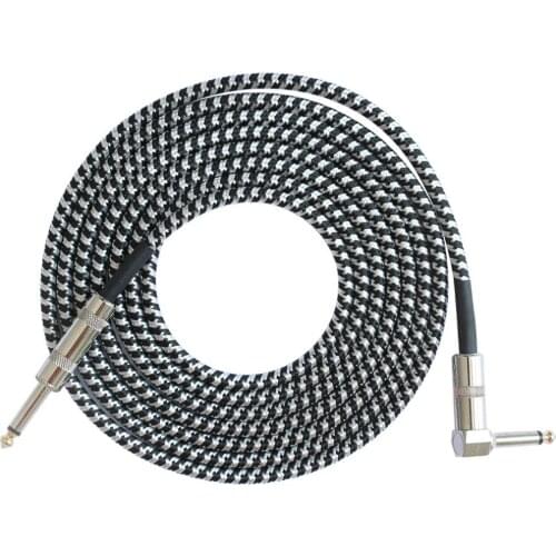 Mono Jack Guitar Cable Audio Male to Male Cable Wire Cord Knitting Copper 6.35mm Straight Plug For Electric Acoustic Guitar Bass