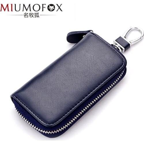 Hot Genuine Leather Keychain Men Women Key Holder Organizer Pouch Cow Car Key Bag Wallet Housekeeper Key Case Mini Card Bag W70