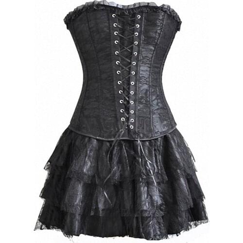 Rosetic Sexy Corsets Women Black Gothic Vintage Sweet Elegant Casual Tops Intimates Lace Corset Dress Female Club Fashion Retro