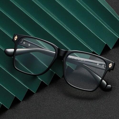 Vintage Classic Computer Anti Blue Rays Light Blocking Square Glasses Frame Women Men Rivet Unisex Male Optical Myopia oculos