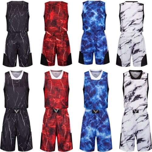 High quality red Men Basketball Set Uniforms kits Sports clothes adult basketball jerseys college tracksuits DIY Customized name