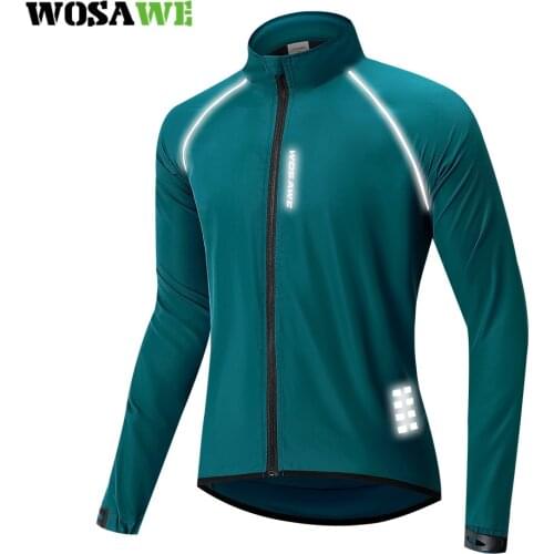 WOSAWE Windproof Cycling Jacket Mens Bike Jacket Windbreaker Cycle Raincoat Waterproof Mtb Wind Coat Jersey Riding Windbreaker