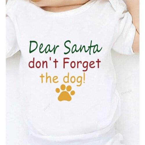 Newborn Baby Winter Clothes Boy Girl Cotton Dear Santa Don't Forget The Dog Printing Children Jumpsuits Clothing for Babies